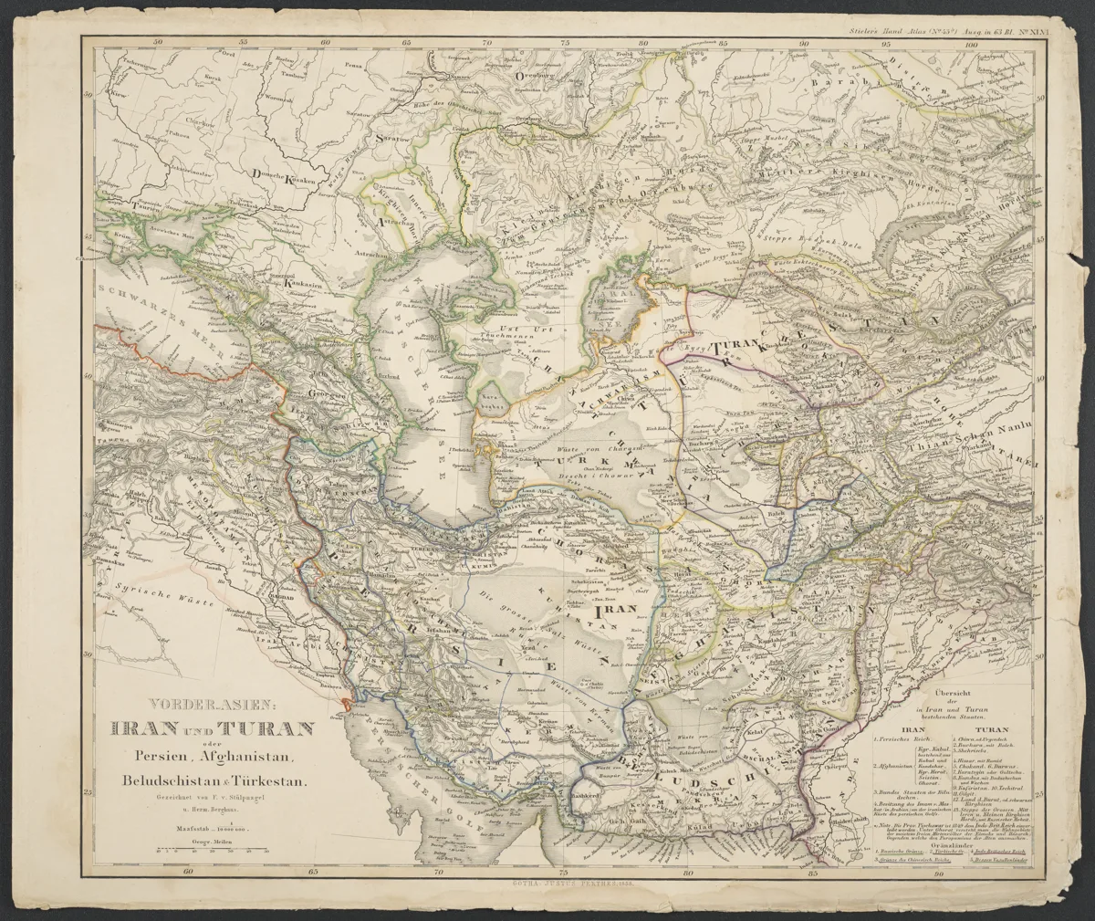 Vorder-Asien : Iran und Turan oder Persien, Afghanistan, Beludschistan & Türkestan — تصویر رکورد یوروپیانا