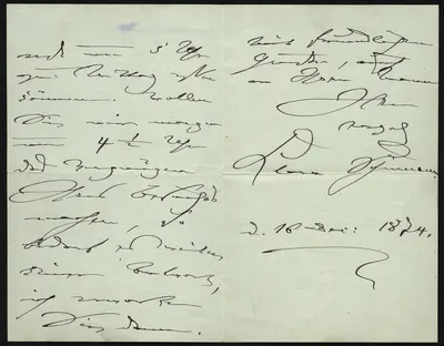 Brief von Clara Schumann an Laura Rappoldi-Kahrer — تصویر رکورد یوروپیانا