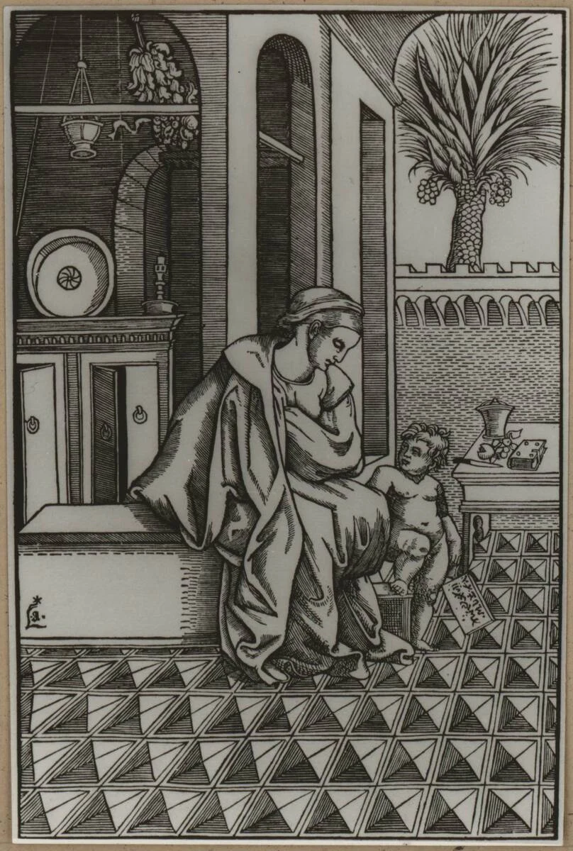 Fotografie einer Abbildung aus dem Paduaner Brevier zum Thema "Renaissancemobiliar in italienischen Inkunabeln" (vom Bearbeiter vergebener Titel) — تصویر رکورد یوروپیانا
