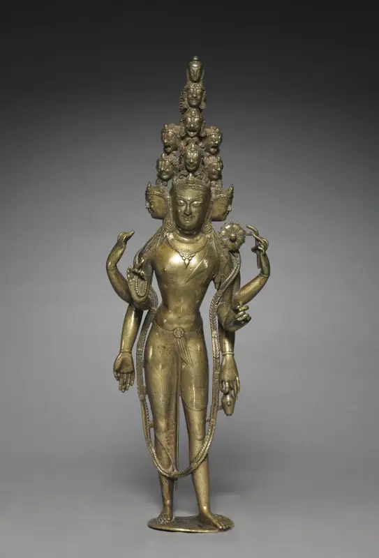 Eleven-Headed Bodhisattva of Compassion (Avalokiteshvara) — تصویر رکورد موزهٔ هنر کلیولند (دسترسی آزاد)