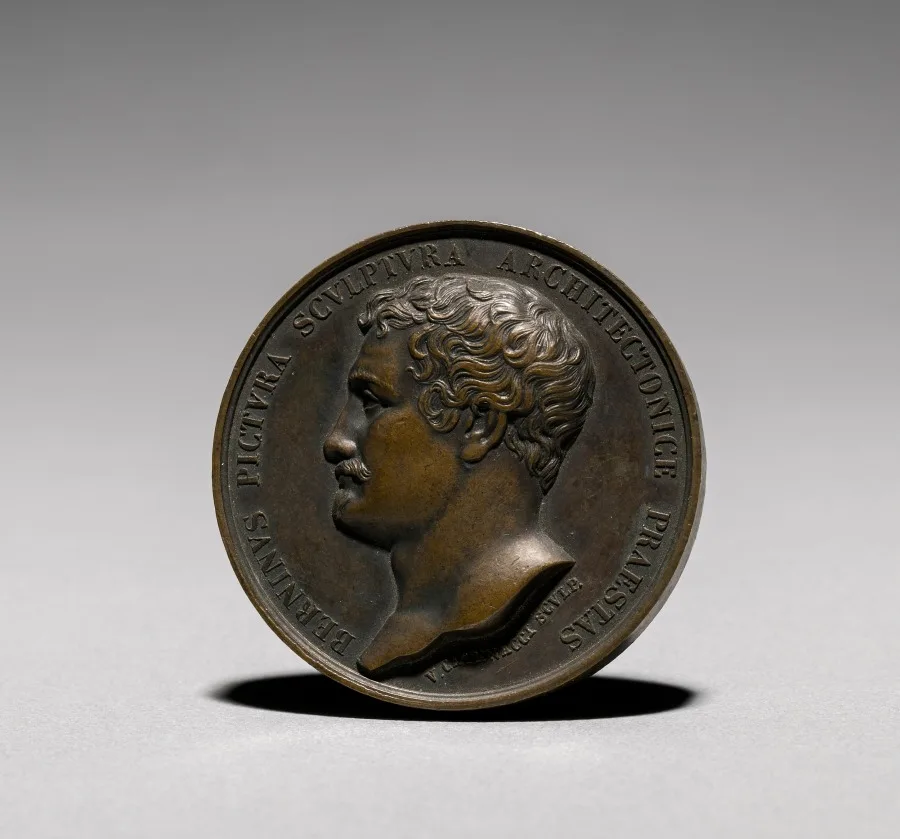 Medal Depicting Gian Lorenzo Bernini (1598-1680) from the Illustrious Men of the Kingdom of the Two Sicilies (obverse) — تصویر رکورد موزهٔ هنر کلیولند (دسترسی آزاد)