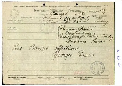 Telegramă trimisă de George Enescu prințesei Maria Cantacuzino — تصویر رکورد یوروپیانا