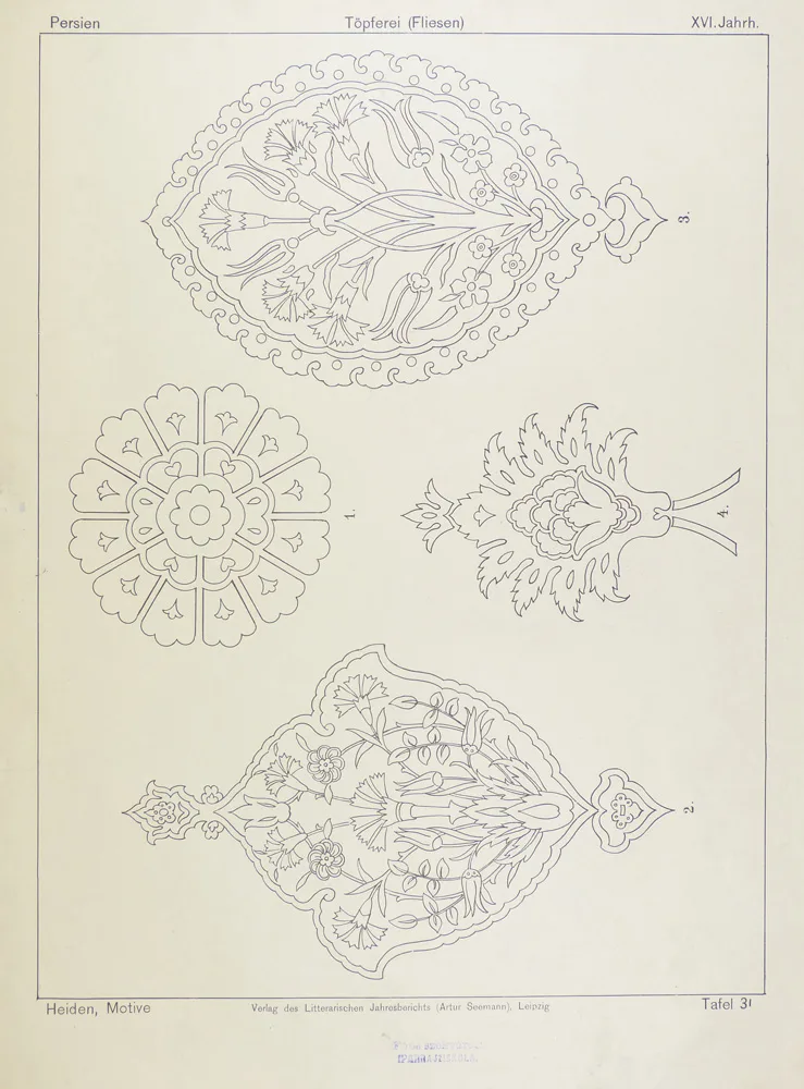 Töpferei (Fliesen). Persien. XVI. Jahrh. — تصویر رکورد یوروپیانا
