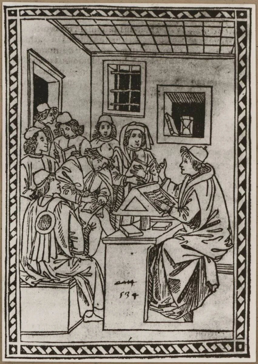 Fotografie einer Abbildung von einem Holzschnitt zum Thema "Renaissancemobiliar in italienischen Inkunabeln" (vom Bearbeiter vergebener Titel) — تصویر رکورد یوروپیانا