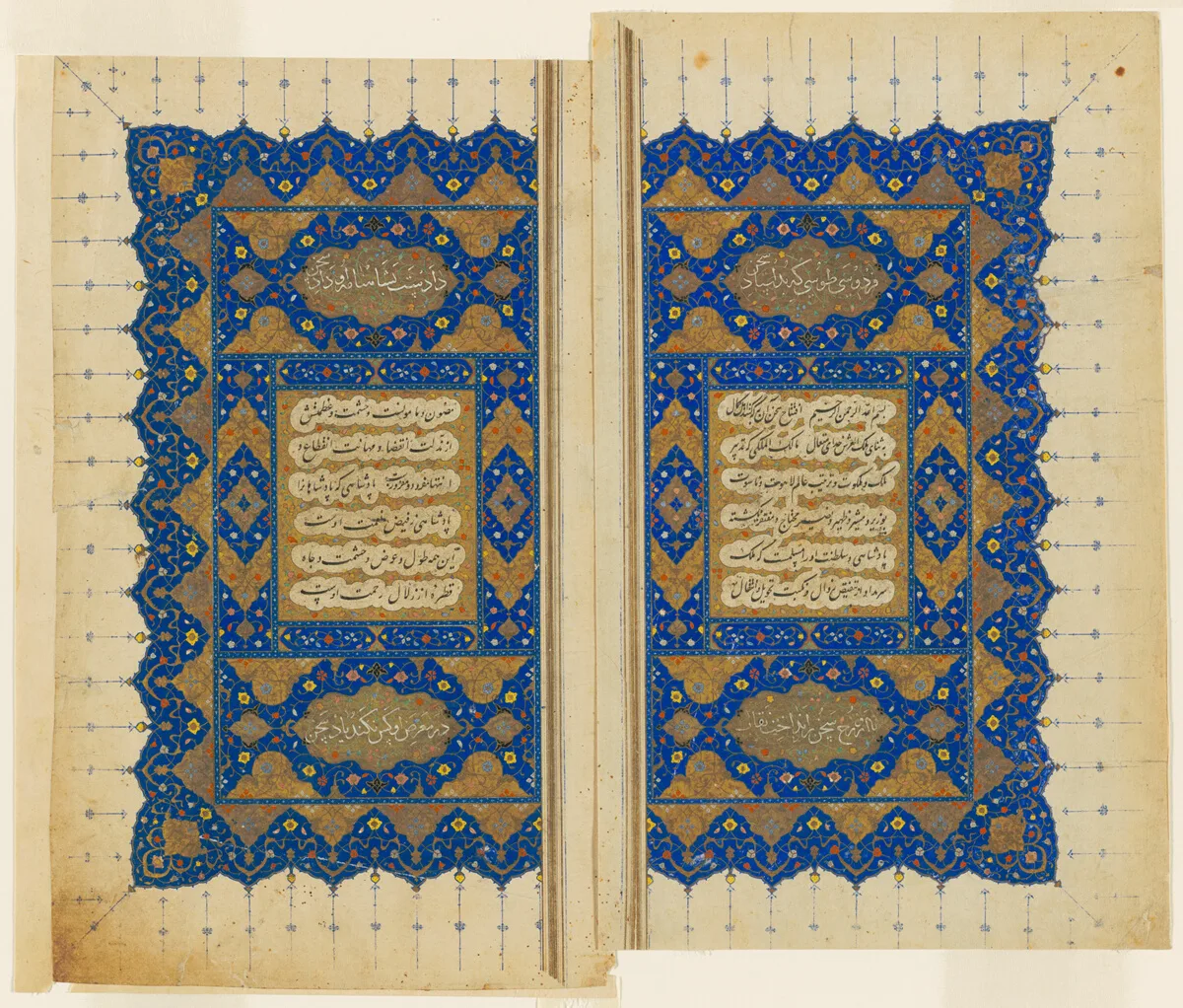 Double Title Page of a copy of the Shahnama of Firdausi — تصویر رکورد مؤسسهٔ هنر شیکاگو (دسترسی آزاد)