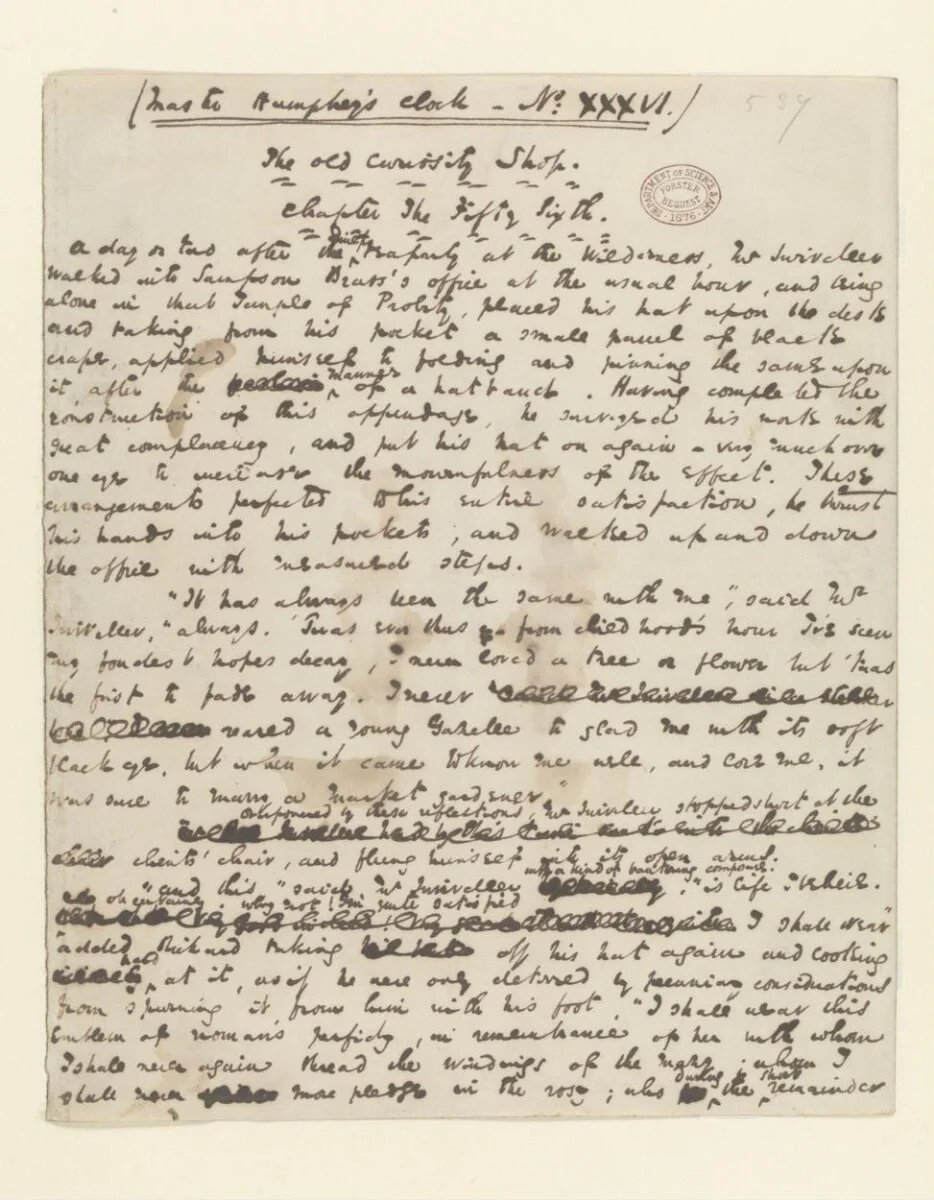 Original manuscript of The Old Curiosity Shop, vol. 7 — تصویر رکورد موزهٔ ویکتوریا و آلبرت