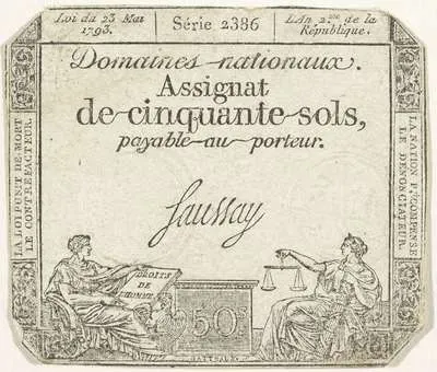 Assignaat van 50 sols, 1793 — تصویر رکورد یوروپیانا