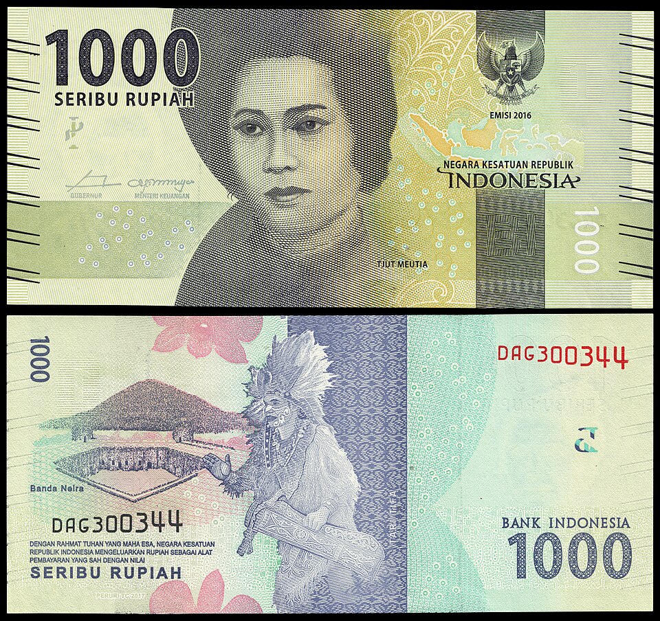 روی اسکناس — 1000 rupiah اندونزی