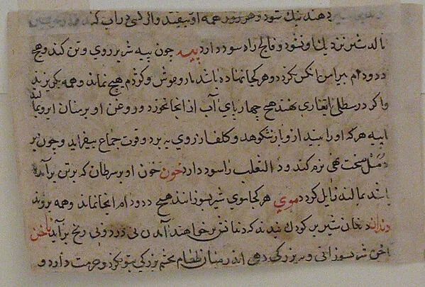 «شیر»، برگی از نسخه پراکنده نزهتنامه علایی شهمردان بن ابیالخیر — نمای تکمیلی ثبتشده در رکورد موزه