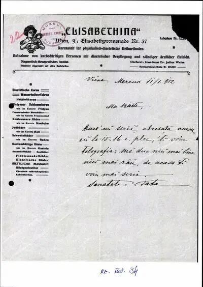 Scrisoare trimisă de Costache Enescu fiului său Enescu, George — تصویر رکورد یوروپیانا