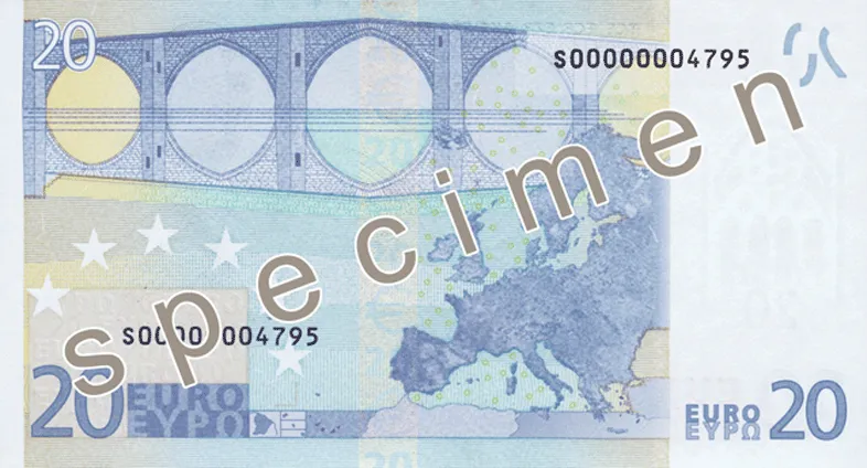 پشت اسکناس €20 یورو