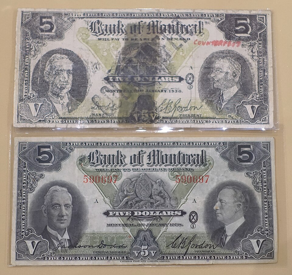 روی اسکناس — 5 dollar کانادا