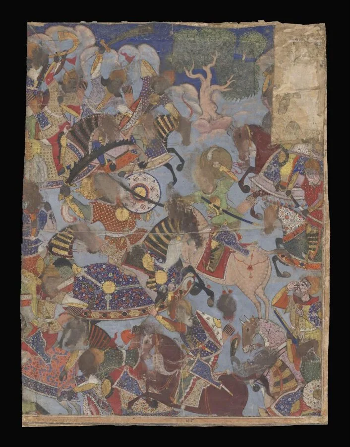 Hamza's army battles Girang's men and kills a giant — تصویر رکورد موزهٔ ویکتوریا و آلبرت