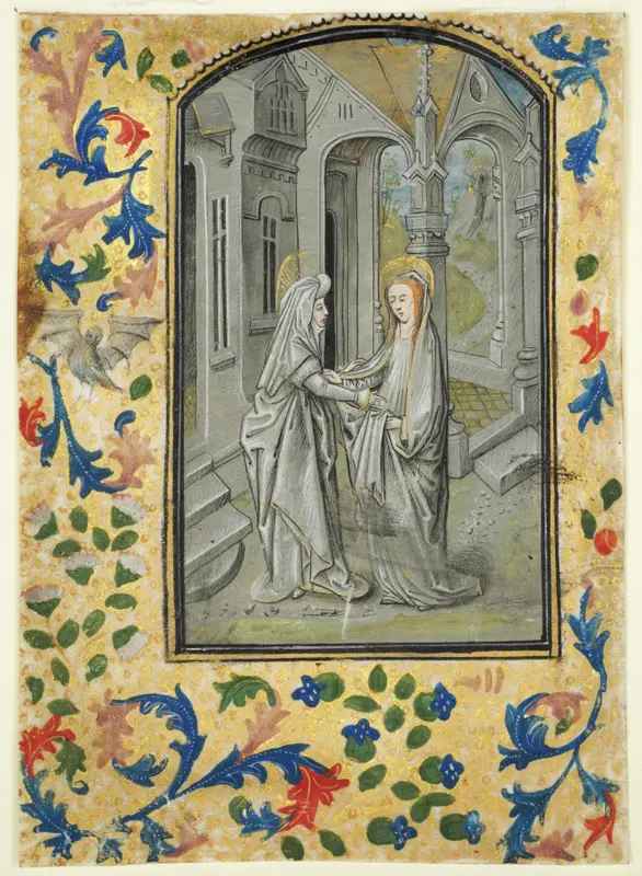 Leaf from a Book of Hours: The Visitation — تصویر رکورد موزهٔ هنر کلیولند (دسترسی آزاد)