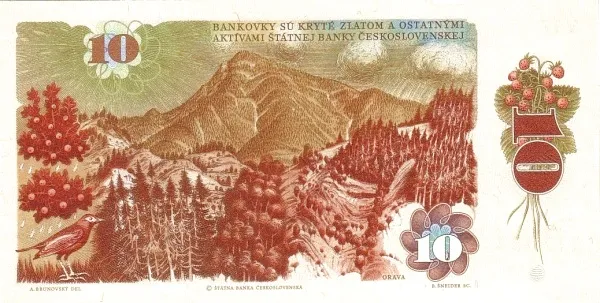 پشت اسکناس 10 Kčs کرون چک