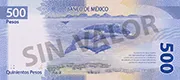 پشت اسکناس $500 پزوی مکزیک