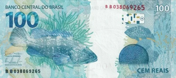 پشت اسکناس 100 reais رئال برزیل