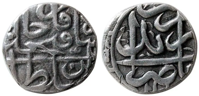 روی و پشت «½ ریال — فتحعلی‌شاه قاجار، ۱۸۱۷–۱۸۱۸ م» — عکس رکورد کاتالوگ نومیستا