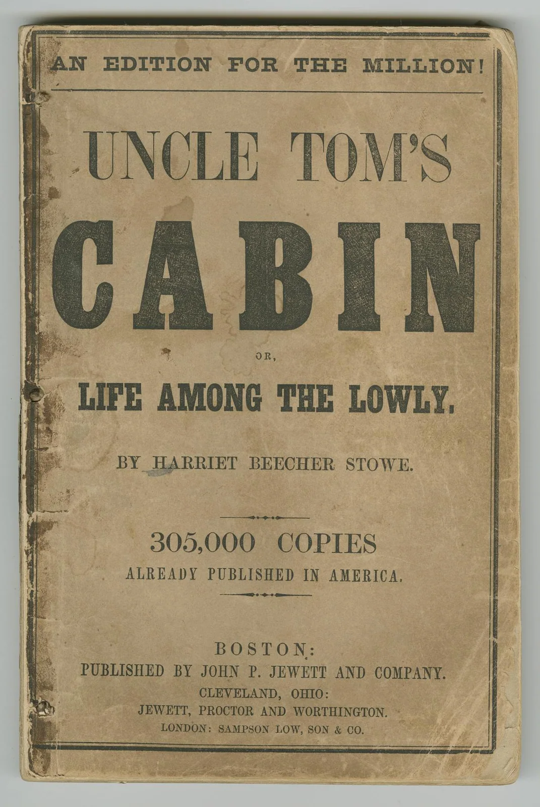 Uncle Tom's Cabin; or, Life Among the Lowly — عکس رکورد موزهٔ ملی تاریخ و فرهنگ آفریقاییـآمریکایی (اسمیتسونیان)