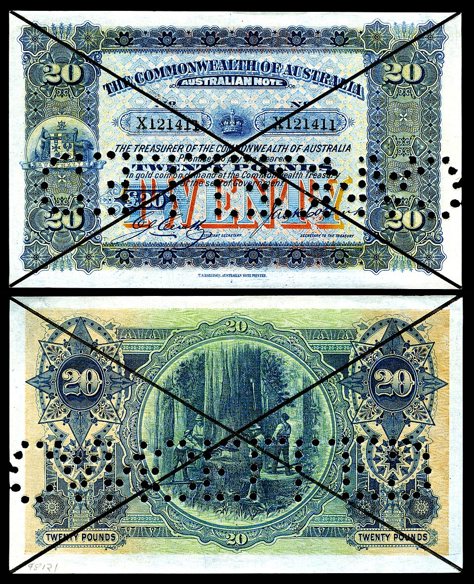روی اسکناس — 20 pound استرالیا