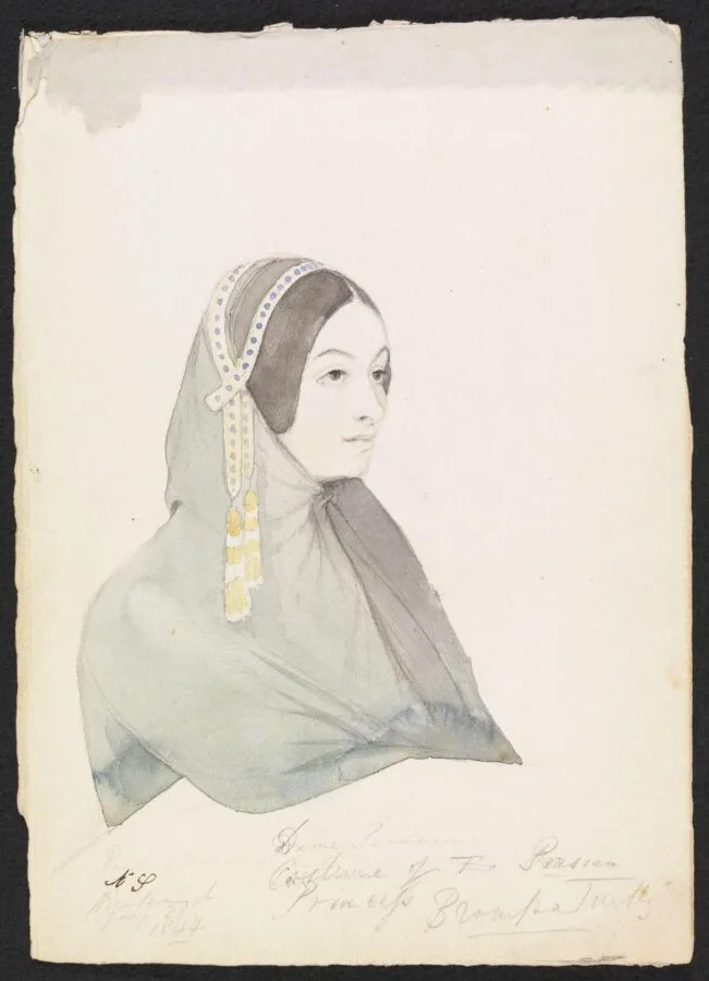 Costume of the Persian Princess  Broussa Turkey — تصویر رکورد موزهٔ ویکتوریا و آلبرت