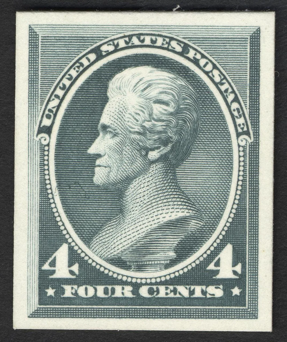 4c Andrew Jackson card plate proof — تصویر رکورد موزهٔ ملی هنر آسیایی اسمیتسونیان (دسترسی آزاد)