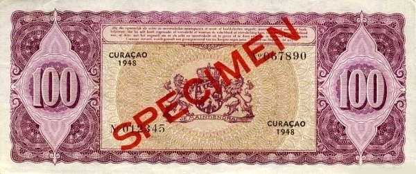 پشت اسکناس — 100 guilder هلند