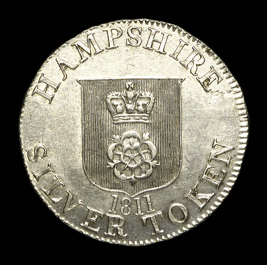 Hampshire shilling token — تصویر رکورد یوروپیانا