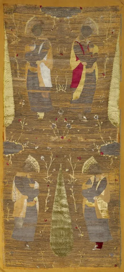 Velvet panel with four youths smelling flowers — تصویر رکورد موزهٔ هنر کلیولند (دسترسی آزاد)