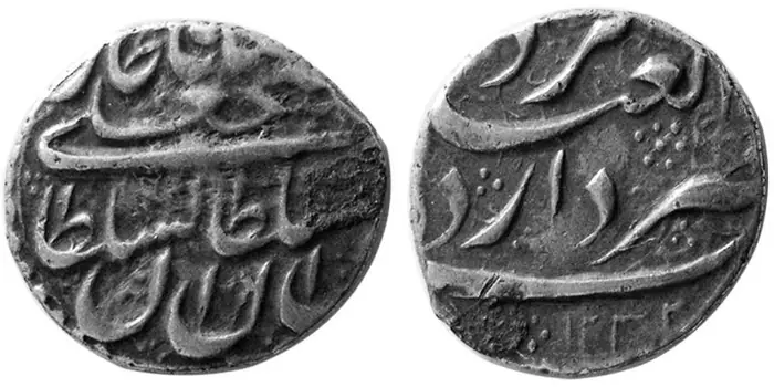 روی و پشت «⅙ ریال — فتحعلی‌شاه قاجار، ۱۸۱۷–۱۸۲۲ م» — عکس رکورد کاتالوگ نومیستا