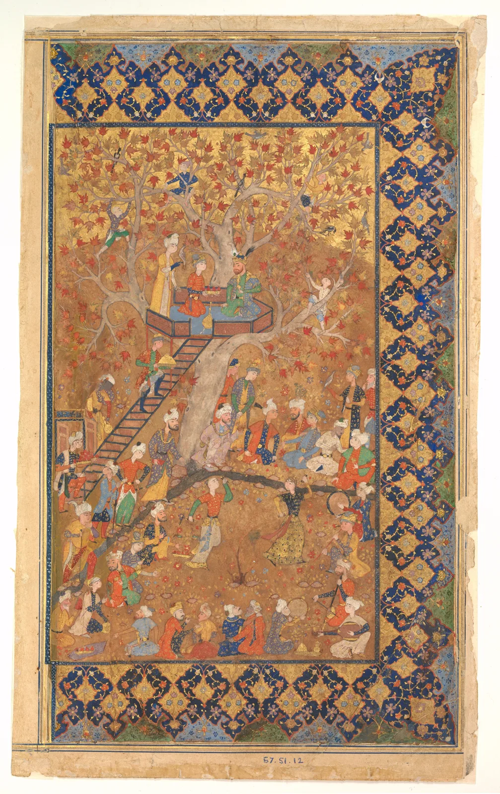 "Entertainment in a Garden", Folio from a Khamsa of Amir Khusrau Dihlavi, Matla' al-Anvar — تصویر رکورد موزهٔ متروپولیتن (دسترسی آزاد)