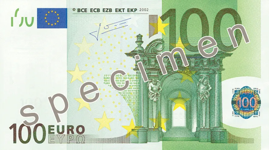 روی اسکناس €100 یورو