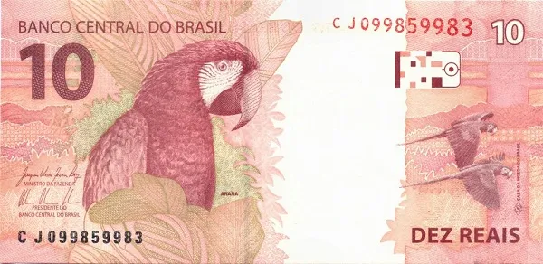 پشت اسکناس 10 reais رئال برزیل