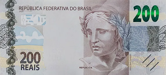 روی اسکناس 200 reais رئال برزیل