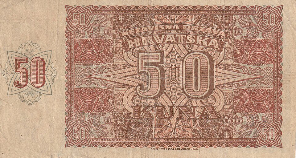 پشت اسکناس — 50 kuna کرواسی