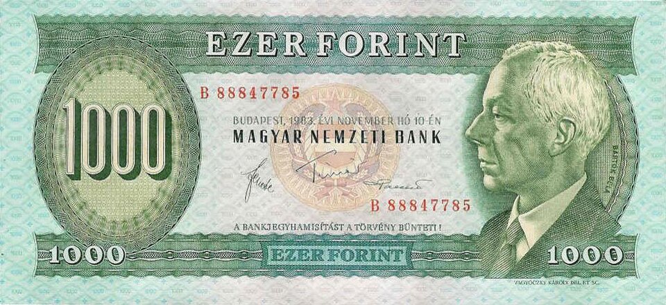 روی اسکناس — 1000 فورینت مجارستان