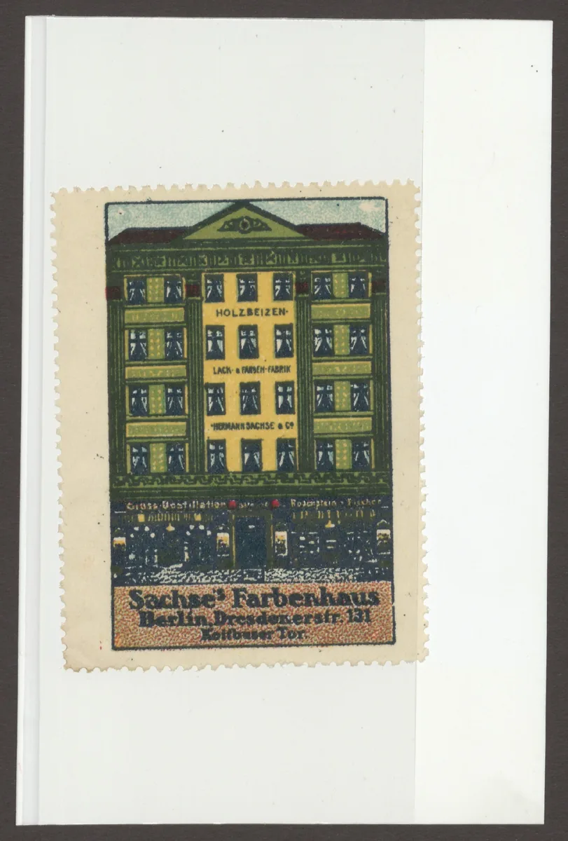 Briefmarke "Sachse's Farbenhaus", Dresdener Straße 131 — تصویر رکورد یوروپیانا