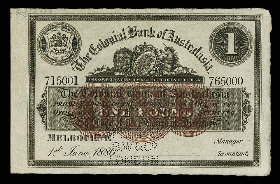 روی اسکناس — 1 pound استرالیا