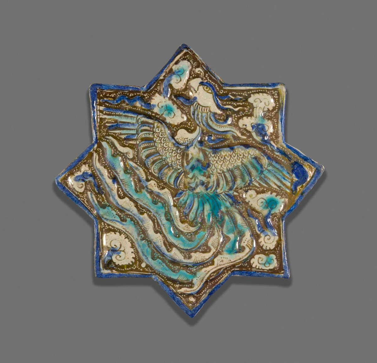 Eight Point Star Tile with a Phoenix — تصویر رکورد مؤسسهٔ هنر شیکاگو (دسترسی آزاد)