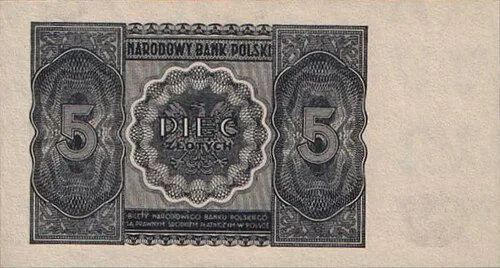 پشت اسکناس — 5 złotych لهستان