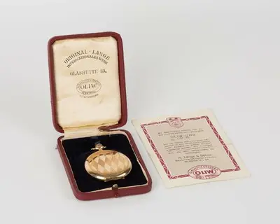 Taschenuhr, Deutsche Uhrenfabrikation, Lange-Uhr, Glashütte, um 1928 — تصویر رکورد یوروپیانا