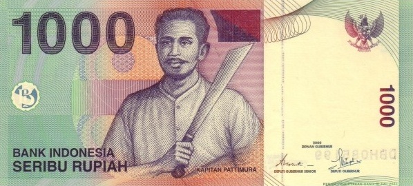 روی اسکناس — 1000 rupiah اندونزی
