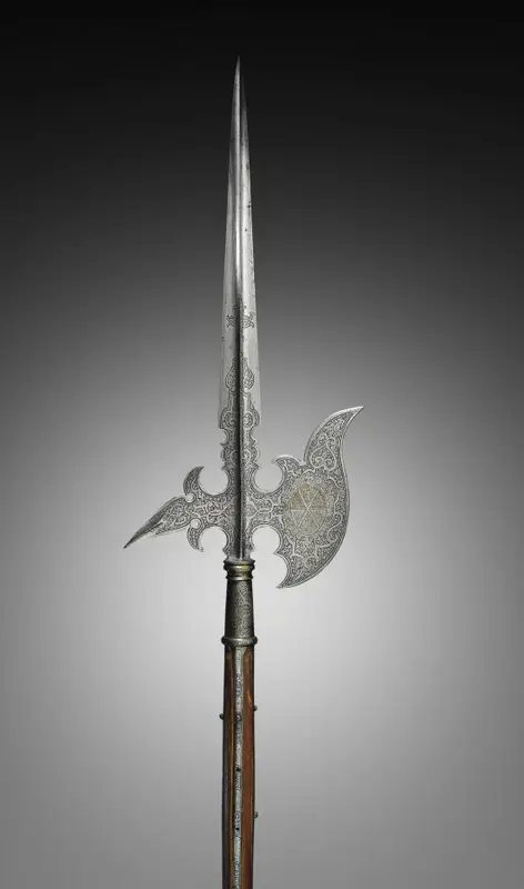 Parade Halberd (from the state guard of Elector Christian I of Saxony [ 1560- 91]) — تصویر رکورد موزهٔ هنر کلیولند (دسترسی آزاد)
