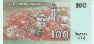 پشت اسکناس — 100 لیتاس لیتوانی