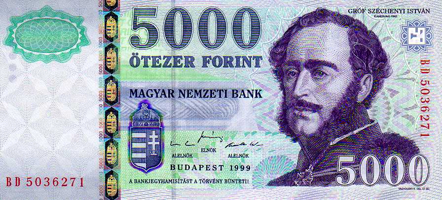 روی اسکناس — 5000 فورینت مجارستان