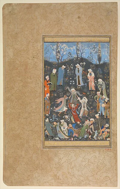 "Dancing Dervishes", Folio from a Divan of Hafiz — تصویر رکورد موزهٔ متروپولیتن (دسترسی آزاد)