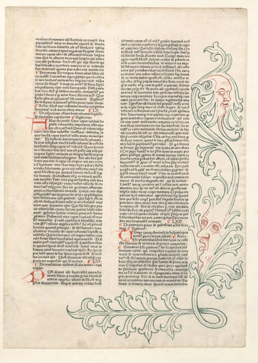 Inkunabel mit nachträglichen Randzeichnungen Alfred Rethels (vom Bearbeiter vergebener Titel) — تصویر رکورد یوروپیانا