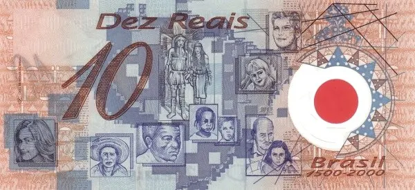 پشت اسکناس 10 reais رئال برزیل