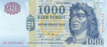 روی اسکناس — 1000 فورینت مجارستان