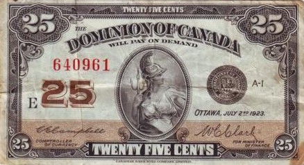 پشت اسکناس — 25 cent کانادا